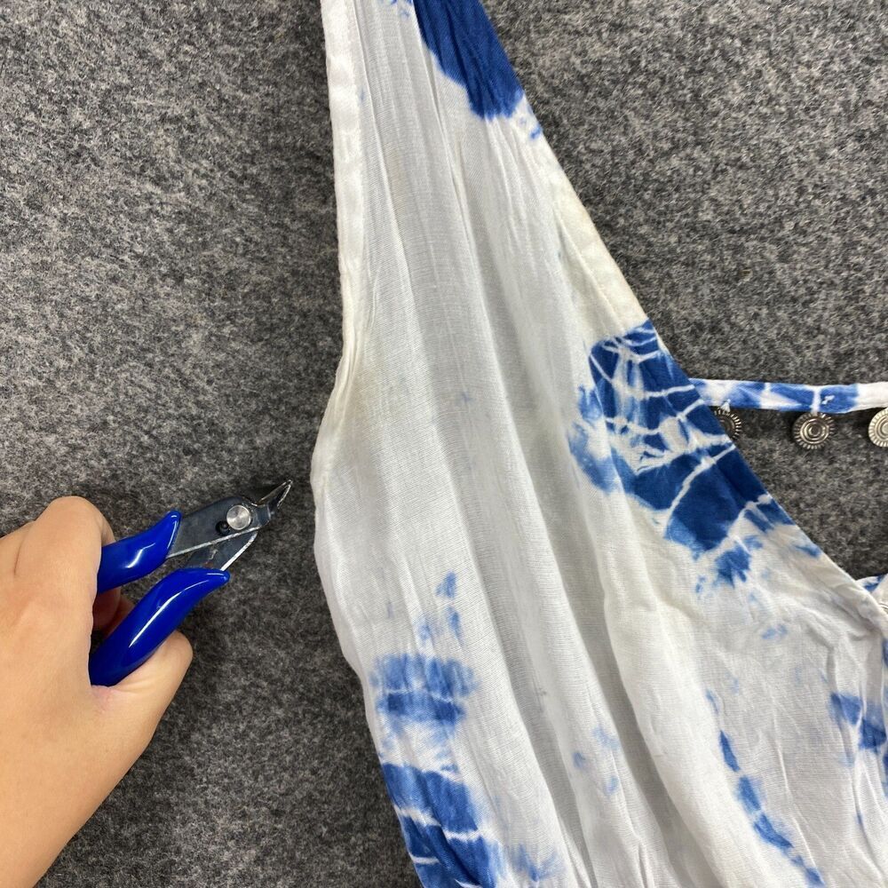 EARTHBOUND Blue and White Tie-Dye Midi Dress - Picture 6 of 13